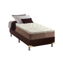 Cama Box Solteiro: Colchão Espuma Anjos D28/AG65 Star + Base CRC Suede Brown(88x188)