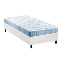 Cama Box Solteiro: Colchão Espuma Anjos Querubim + Base CRC Courano White(88x188)