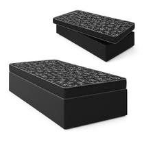 Cama Box Solteiro Colchão Espuma D20 Material Sintético Preto - Veneza Estofados