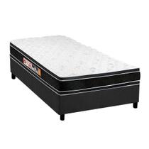 Cama Box Solteiro: Colchão Espuma D33 Castor Black e White + Base CRC Suede Gray(88x188)