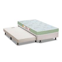Cama Box Solteiro: Colchão Espuma D33 Castor Sleep Max + Base CRC Courano White(88x188) Cama Box Solteiro: Colchão Espuma D33 Castor Sleep Max + Base CRC Courano White(88x188)