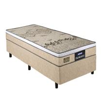 Cama Box Solteiro Colchão Espuma D33 Fort Gazin 88x188x59cm Bege/Branco Cama Box Solteiro Colchão Espuma D33 Fort Gazin 88x188x59cm Bege/Branco