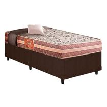 Cama Box Solteiro: Colchão Espuma D33 Herval Lancy + Base CRC Courano Brown(88x188)