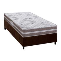 Cama Box Solteiro: Colchão Espuma D33 Herval Long Live + Base CRC Suede Brown (88x188)