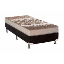 Cama Box Solteiro: Colchão Espuma D33 Kappesberg Sonolev + Base CRC Suede Black(88x188)