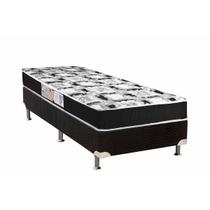 Cama Box Solteiro: Colchão Espuma D33 Luckspuma Supreme Black Pró Saúde Duplo + Base CRC Suede Black(88x188) Cama Box Solteiro: Colchão Espuma D33 Luckspuma Supreme Black Pró Saúde Duplo + Base CRC Suede Black(88x188)