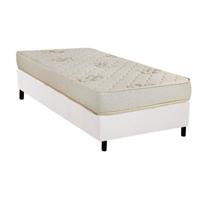 Cama Box Solteiro: Colchão Espuma D33 Luckspuma Supreme Floral + Base CRC Courano White(88x188) Cama Box Solteiro: Colchão Espuma D33 Luckspuma Supreme Floral + Base CRC Courano White(88x188)