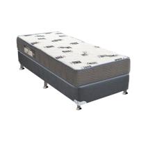 Cama Box Solteiro: Colchão Espuma D33 Ortobom Light + Base CRC Camurça Gray(88x188)