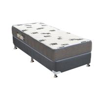 Cama Box Solteiro: Colchão Espuma D33 Ortobom Light + Base CRC Camurça Gray(88x188) Cama Box Solteiro: Colchão Espuma D33 Ortobom Light + Base CRC Camurça Gray(88x188)