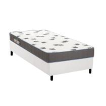 Cama Box Solteiro: Colchão Espuma D33 Ortobom Light Saúde + Base CRC Courano White(88x188)