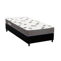Cama Box Solteiro: Colchão Espuma D33 Ortobom Light Saúde + Base CRC Suede Black(88x188)