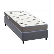 Cama Box Solteiro: Colchão Espuma D33 Ortobom Light Saúde + Base CRC Suede Cinza(88x188) Cama Box Solteiro: Colchão Espuma D33 Ortobom Light Saúde + Base CRC Suede Cinza(88x188)