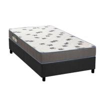 Cama Box Solteiro: Colchão Espuma D33 Ortobom Light Saúde + Base CRC Suede Gray(88x188)