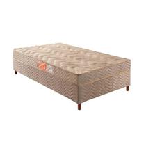 Cama Box Solteiro: Colchão Espuma D33 Paropas Pasquale + Base CRC Suede Clean(88x188)