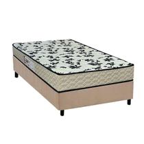 Cama Box Solteiro: Colchão Espuma D33 Paropas Pasquale Wave Clean + Base CRC Suede Clean (96x203)