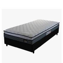 Cama Box Solteiro Colchão Espuma D33 Pillow Top Millenium 88x188x57cm Cinza/Preto Hellen - Suporta até 120kg por Pessoa Cama Box Solteiro Colchão Espuma D33 Pillow Top Millenium 88x188x57cm Cinza/Preto Hellen - Suporta até 120kg por Pessoa