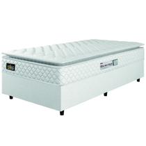 Cama Box Solteiro Colchão Espuma D33 Pillow Top New Millenium 88x188x57cm Branco Linho Hellen