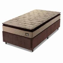 Cama Box Solteiro Colchão Espuma D33 Pillow Top Van Gogh 88x188x67cm Marrom Hellen Cama Box Solteiro Colchão Espuma D33 Pillow Top Van Gogh 88x188x67cm Marrom Hellen