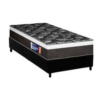 Cama Box Solteiro: Colchão Espuma D33 Plumatex Selectus + Base CRC Suede Black (88x188)