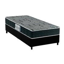 Cama Box Solteiro: Colchão Espuma D33 Probel Advanced Mega Resistente + Base CRC Suede Black(88x188)