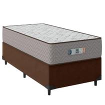 Cama Box Solteiro Colchão Espuma D33 Semi Ortopédico Extra Firme Max Marrom 88x188x68cm