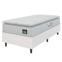 Cama Box Solteiro Colchão Espuma D45 Lazio Pillow Top 88x188x62cm Branco Hellen Suporta Até 150 Kg Por Pessoa Cama Box Solteiro Colchão Espuma D45 Lazio Pillow Top 88x188x62cm Branco Hellen Suporta Até 150 Kg Por Pessoa