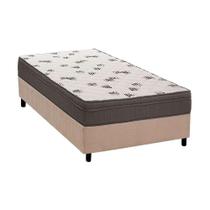 Cama Box Solteiro: Colchão Espuma D45 Ortobom Light Ortopilow + Base CRC Suede Clean(88x188)