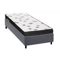 Cama Box Solteiro: Colchão Espuma D45 Ortobom Light Ortopilow + Base CRC Suede Gray(88x188) Cama Box Solteiro: Colchão Espuma D45 Ortobom Light Ortopilow + Base CRC Suede Gray(88x188)