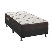 Cama Box Solteiro: Colchão Espuma D45 Ortobom Light Saúde Ortopilow + Base CRC Suede Black(88x188) Cama Box Solteiro: Colchão Espuma D45 Ortobom Light Saúde Ortopilow + Base CRC Suede Black(88x188)