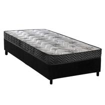 Cama Box Solteiro: Colchão Espuma D45 Paropas Pasquale Wave Black + Base CRC Suede Black (88x188) Cama Box Solteiro: Colchão Espuma D45 Paropas Pasquale Wave Black + Base CRC Suede Black (88x188)