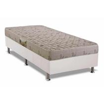 Cama Box Solteiro: Colchão Espuma Herval D33 Cannes + Base CRC Courano White(88x188) Cama Box Solteiro: Colchão Espuma Herval D33 Cannes + Base CRC Courano White(88x188)