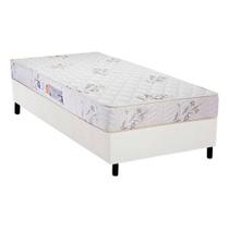 Cama Box Solteiro: Colchão Espuma Luckspuma D33 Supreme + Base CRC Courano White(88x188)