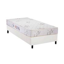 Cama Box Solteiro: Colchão Espuma Luckspuma D33 Supreme + Base CRC Courano White(88x188)