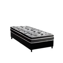 Cama Box Solteiro: Colchão Espuma Luckspuma D45 Gran Luck Black + Base CRC Suede Black(88x188) Cama Box Solteiro: Colchão Espuma Luckspuma D45 Gran Luck Black + Base CRC Suede Black(88x188)
