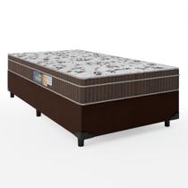 Cama Box Solteiro Colchão Espuma Orthoface Polar 88x188x63cm Marrom - Suporta Até 120kg