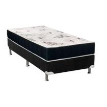 Cama Box Solteiro: Colchão Espuma Orthoflex D28 Nápoles + Base CRC Suede Black(88x188)