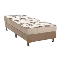 Cama Box Solteiro: Colchão Espuma Ortobom D28 Physical Mega Resistente + Base CRC Suede Clean(88x188)