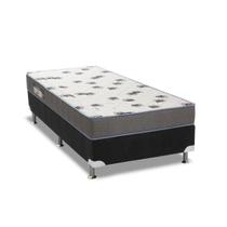 Cama Box Solteiro: Colchão Espuma Ortobom D33 Light + Base CRC Courano Black(88x188) Cama Box Solteiro: Colchão Espuma Ortobom D33 Light + Base CRC Courano Black(88x188)