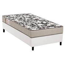 Cama Box Solteiro: Colchão Espuma Ortobom Physical Ultra Resistente + Base CRC Courano White(88x188)