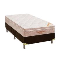 Cama Box Solteiro: Colchão Espuma Ortobom Viscomemory + Base CRC Suede Brown(88x188) Cama Box Solteiro: Colchão Espuma Ortobom Viscomemory + Base CRC Suede Brown(88x188)