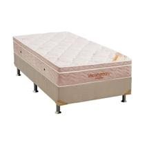Cama Box Solteiro: Colchão Espuma Ortobom Viscomemory + Base CRC Suede Clean(88x188)