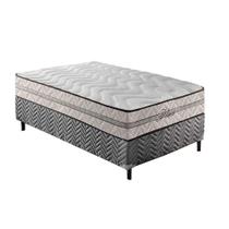 Cama Box Solteiro: Colchão Espuma Paropas D33 Pasquale Plus + Base CRC Rústico Gray(88x188)