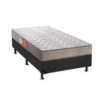 Cama Box Solteiro: Colchão Espuma Paropas D45 Pasquale Clean + Base CRC Suede Gray(88x188)