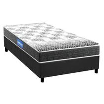 Cama Box Solteiro: Colchão Espuma Probel Guarda Costas Resistente + Base CRC Suede Gray(88x188)