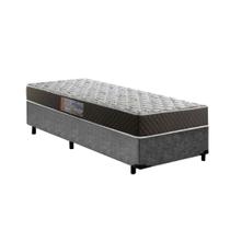 Cama Box Solteiro Colchão Mola Bonnel NK Camas + Box Suede 60x88x188 Cinza Cama Box Solteiro Colchão Mola Bonnel NK Camas + Box Suede 60x88x188 Cinza