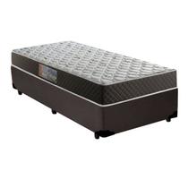 Cama Box Solteiro Colchão Mola Ensacada Premium + Box Sintético 60x88x188 Cor:Marrom Cama Box Solteiro Colchão Mola Ensacada Premium + Box Sintético 60x88x188 Cor:Marrom