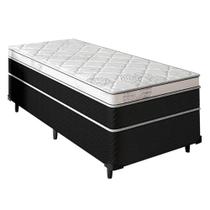 Cama Box Solteiro + Colchão Mola Ensacada Varena Europillow 88x188x70cm