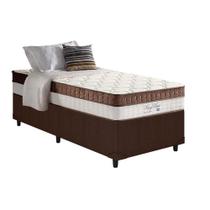 Cama Box Solteiro: Colchão Molas Anjos MasterPocket Ensacadas King Best Marrom + Base CRC Courano Brown(88x188)