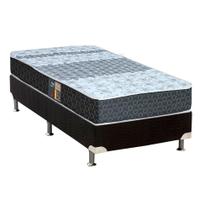 Cama Box Solteiro: Colchão Molas Bonnel Castor Class Slim + Base CRC Suede Black(88x188)