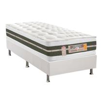 Cama Box Solteiro: Colchão Molas Bonnel Castor Silver Star Air DF + Base CRC Courano White(88x188)